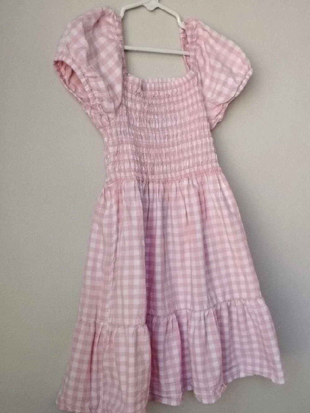 The Children's Place Pink Gingham Smocked Kids Dress